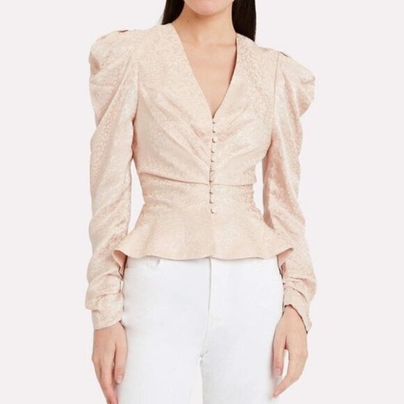 NWT Jonathan Simkhai Leopard Satin Ruched Top size 2 - Picture 1 of 11